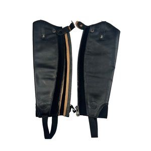 Justin Black Leather Half Chaps XS